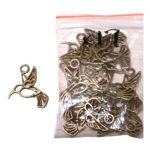 Antique Bronze Filigree Hummingbird Charms for Jewelry Making & Crafts